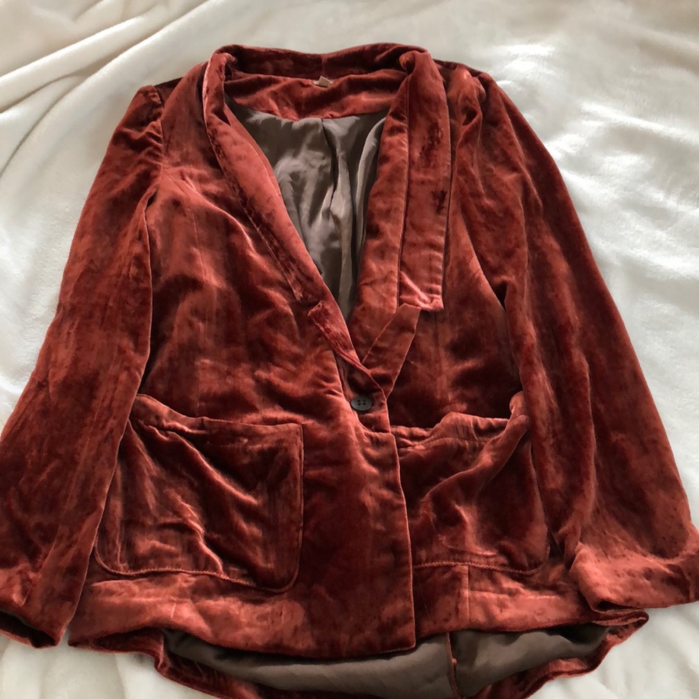 Burnt orange velvet Free People jacket